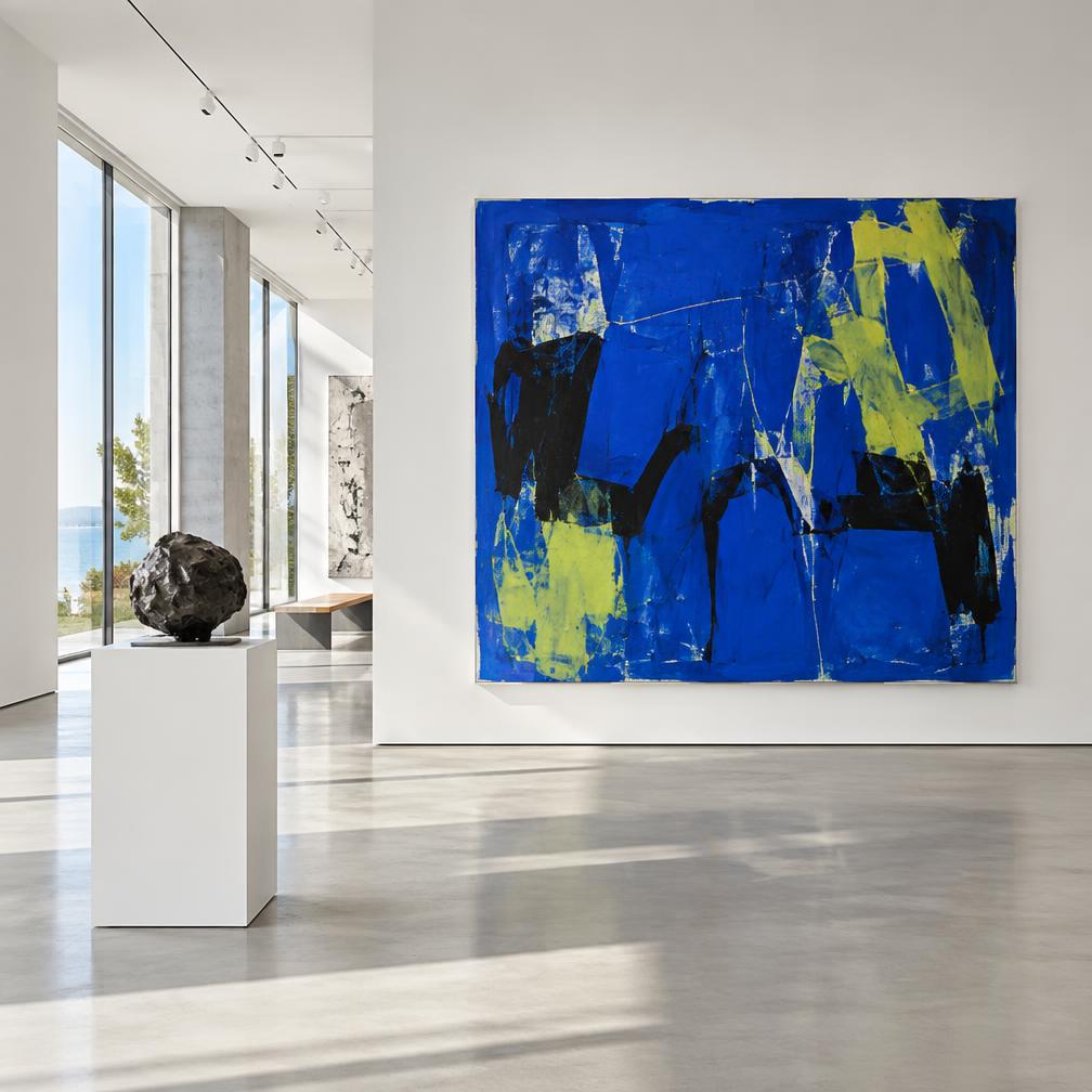 Contemporary artwork displayed in a bright gallery
